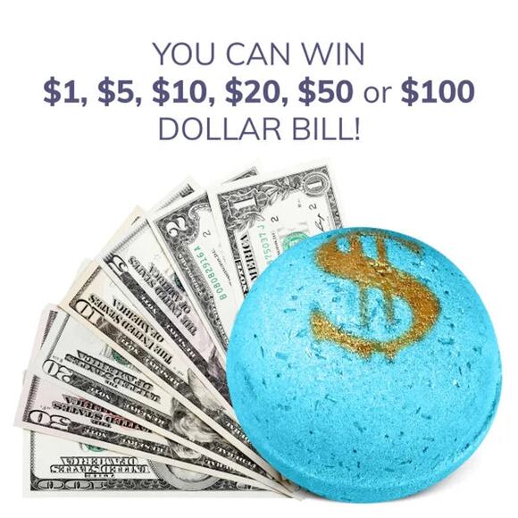 2 Bath Bombs with Money Surprise - Prize up to $100 - Picture 4 of 7